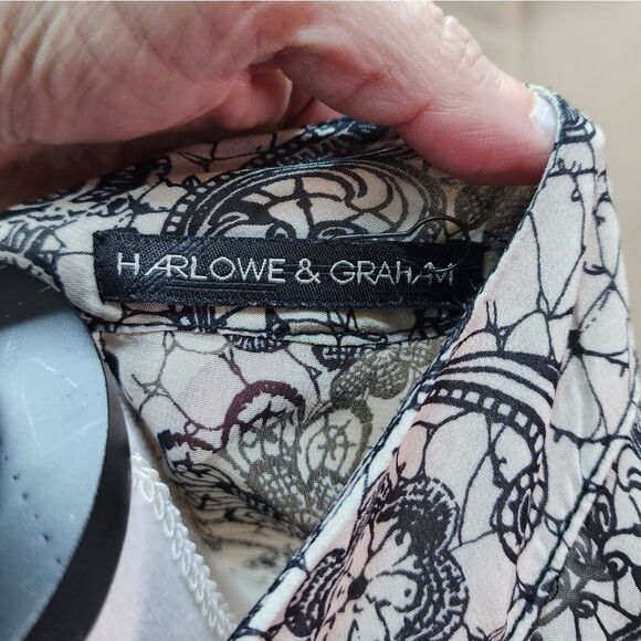 Harlowe & Graham Pale Purple High Neck Keyhole Blouse Size Small - Picture 8 of 10